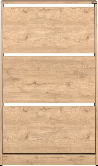 Flat Duo 3 Katlı Geniş Ayakkabılık - Florida Meşe 73x119x26 cm
