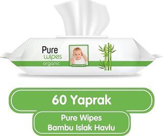 Pure Wipes Organik Bambu Islak Havlu Mendil 60x3 180 Yaprak
