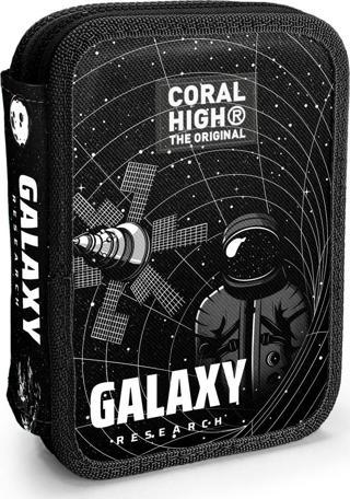 Coral High Kids Siyah Galaxy Desenli Çift Katlı Kalem Çanta 11148