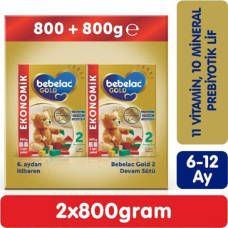 Bebelac Gold 2 Devam Sütü 1600 Gr (800 Gr + 800 Gr) 6-12 Ay