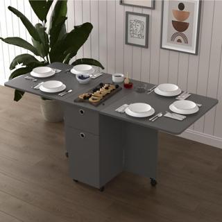 %100 MDFLAM Katlanır Mutfak Yemek Çalışma Masası Asra Trend KM-28 ANTRASİT