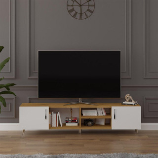 Asra Trend MDF Petra/Beyaz TV Ünitesi - 180 cm, Şık & Modern Tasarım TV Sehpası, T-11
