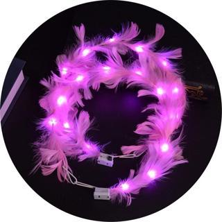 Nessiworld Led Işıklı Rengarenk Yanan 3 Fonksiyonlu Otrişli Parti Tacı Pembe Renk 12x12 cm
