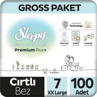 Nessiworld Sleepy Bio Natural Bebek Bezi Gross Paket 7 Beden 20-30 Kg 100 Adet