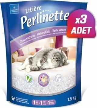 Perlinette 3 Adet - Cat Detect Hastalık Kontrolu Kristal Kedi Kumu 1.5 Kg 3.7 Lt