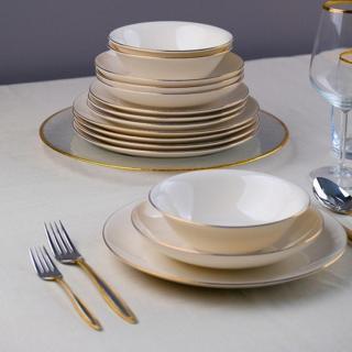 Tabak Evi Chic Altın Yaldız Porselen Yemek Takımı 24 Parça 6 Kişilik