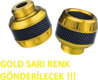 Aras Moto Motosiklet ,Scooter Ön Teker Koruma Takozu Karbon Detaylı (Gold Renk) 16 Mm Millere Uygun-