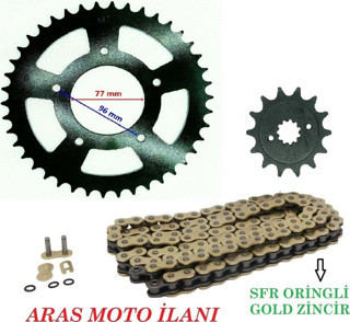 Supermoto Cf Moto 250 Sr ,Nk 250 Uyumlu Oringli Zincir Dişli Seti (Gold Sfr Zincir)- 