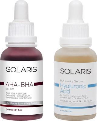 Solaris Cilt Tonu Eşitleyici Canlandırıcı Aha %10 + Bha %2 Serum 30 Ml Ve Hyaluronik Asit Serum Nemlendirici