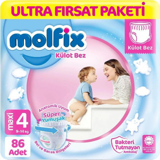 Molfix Külot Bez Ultra Fırsat Paketi 4 Beden 9-14 Kg 86 Adet