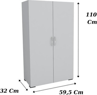 IRMAK DÜNYASI Mobilya Çok Amaçlı Dolap 2 Kapaklı 4 Raflı Mutfak Ayakkabılık Kiler Hol Banyo Dolabı