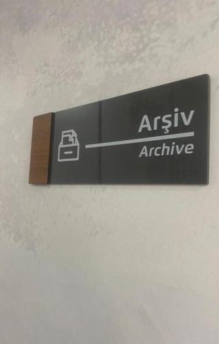 Yönline Wooden Serisi (Arşiv) Ofis Kapı Isimliği Yönlendirme Tabelası