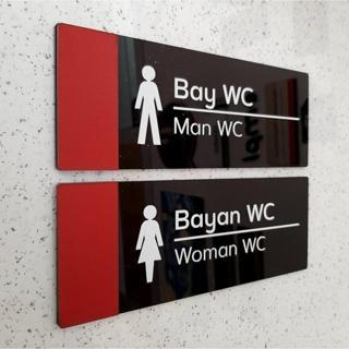 Yönline Kırmızı Detaylı Wc Yönlendirme Seti