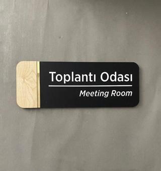 Yönline Meşe Serisi Toplantı Odası Kapı Isimliği