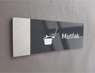 Yönline Aynalı Klasik Seri Mutfak Kapı Isimliği