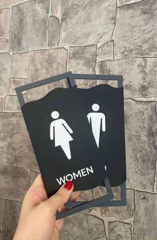 Yönline Antrasit Çerçeveli Mat Wc Yönlendirme Seti