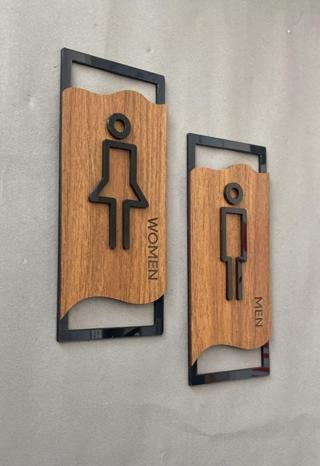 Yönline Lüx Kabartmalı Mdf Wc Yönlendirme Seti