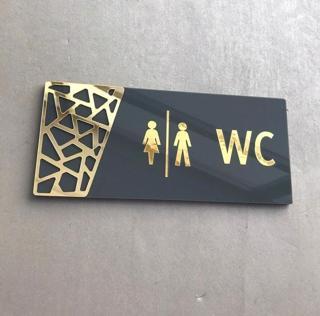 Yönline Antrasit Gold Pattern Seri Wc Yönlendirme Tabelası
