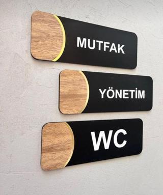 Yönline Orbit Serisi Kapı İsimliği 3'Lü Set (Mutfak / Yönetim / Wc)
