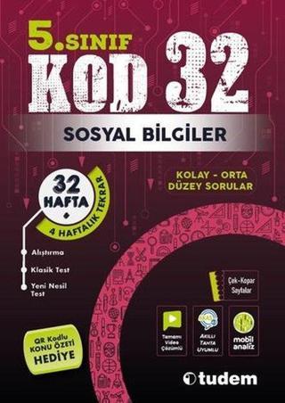 5. Sınıf Sosyal Bilgiler KOD 32 - Kolektif  - Tudem Yayınları - Ders Kitapları
