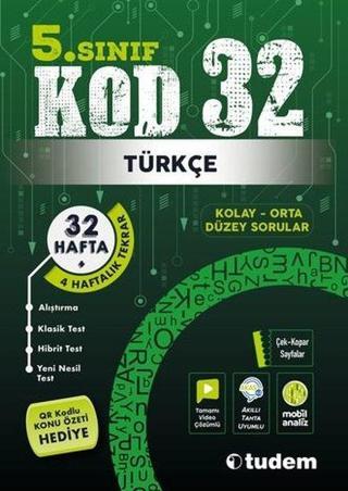 5. Sınıf Türkçe KOD 32 - Kolektif  - Tudem Yayınları - Ders Kitapları