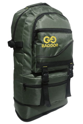 BAGGOR 65L Körüklü Koyu Yeşil Su Geçirmez Çok Gözlü Laptop Bölmeli Kampçı-Seyahat-Dağcı Sırt Çantası