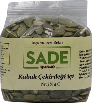Sade Gurme Kabak Çekirdeği İçi 250 Gr