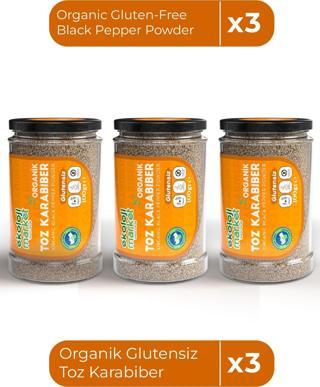 Ekoloji Market Organik Glutensiz Toz Karabiber 100 Gr X3 / Organic Gluten-Free Black Pepper Powder 100 Gr X3