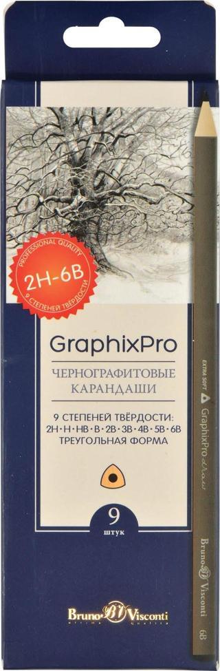 Bruno Visconti "GraphixPro'' Dereceli Kurşun Kalem Seti. 9 adet 2H-6B.