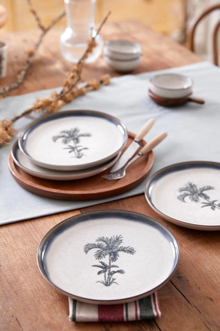 Kütahya Porselen Palmiye Pasta Tabağı 4 Parça 21cm NPMOD21DUS4880794