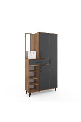 Anzera Opus Portmanto - Aynalı Atlas Çam - Antrasit