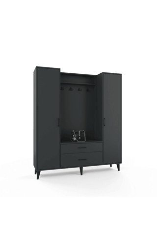 Anzera Malta Portmanto / Vestiyer - Antrasit - Çekmeceli