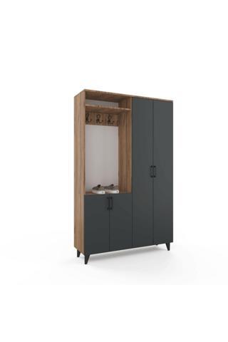 Anzera Venge Portmanto / Vestiyer - Atlantik Çam / Antrasit - Kapaklı