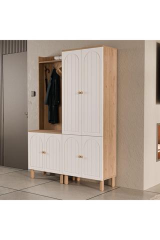 SET 5072-5084 RAPSODY 6 KAPAKLI (MEMBRAN) 9 ASKILI BOHEM PORTMANTO SEPET-BEYAZ