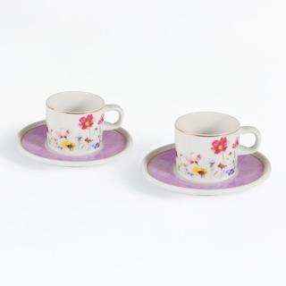 Güral Porselen Mental 4 Parça Kahve Fincan Takımı 67091 Lila