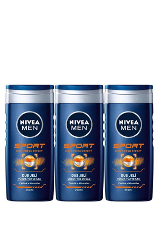 Nıvea Nıvea Sport Erkek Banyo Ve Duş Jeli 250 Ml X3