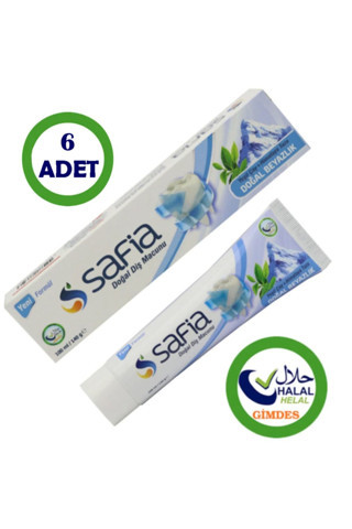 Safia Diş Macunu 75 Gr Yeşilçay + Himalaya Tuzu Komple Helal Srt 6 Paket