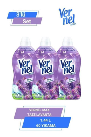 Vernel Max Taze Lavanta 1.44L 60 Yıkama 3 Lü Set