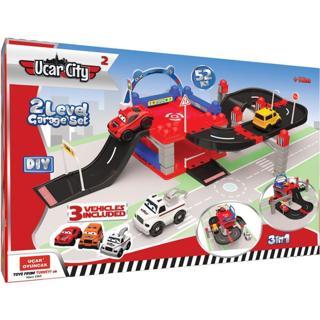 Uçar Oyuncak City 3 Araba 52 Parça 3 in 1 Araç Yarış Garaj Seti