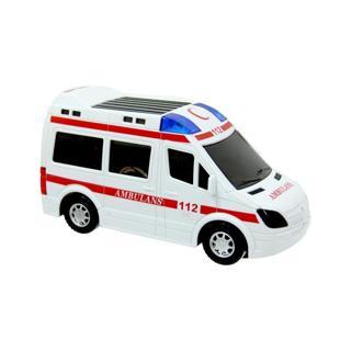 Prestij Oyuncak Işıklı Sesli Pilli Beyaz Ambulans Arabası 112