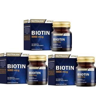 NUTRAXİN BİOTİN 5000 MCG 30 TABLET x 3 ADET