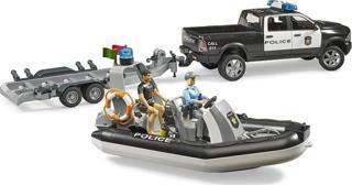 Bruder Ram 2500 Polis Aracı, Römork, Zodyak, 2 Figür ve Aks