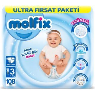 Molfix Ultra Fırsat Paketi Midi 3 Numara 108 Adet (4-9kg) MUF3108