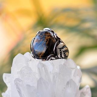 Taş Sandığı Pietersit Taşı Gümüş Yüzük - Erkek Yüzüğü