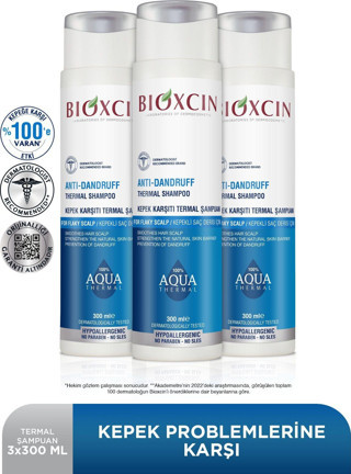 Bioxcin Aqua Thermal Kepeğe Karşı Etkili Şampuan 300 Ml 3 Lü Set