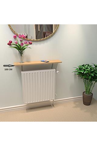 Metallica Concept İnter Montajsız Petek Üstü Raf Dresuar Kalorifer Peteği Rafı Kitaplık 100 X 18 Cm Ahşap