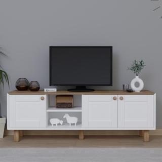 Midoser Bohem Serisi Garden Meşe - Beyaz Tv Ünitesi