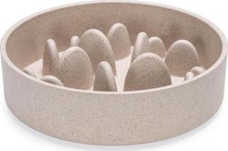 Beeztees DBL Köpek Yavaş Besleme Mama Kabı, Bambu, Bej, 17cm, 800ml