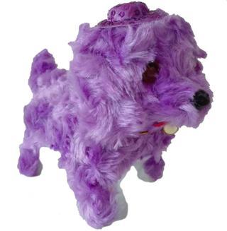 Ct Toys Lila Renk Kuyruk Sallayan Havlayan Işıklı Sesli Yürüyen Peluş Köpek -- Pil Hediyeli --