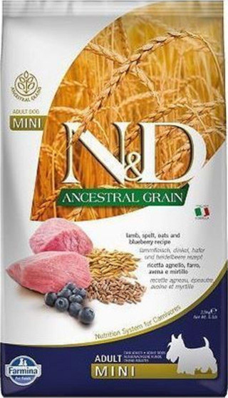 N&D Düşük Tahıllı Kuzu Etli Yaban Mersinli Adult Mini Köpek Maması 2,5 Kg